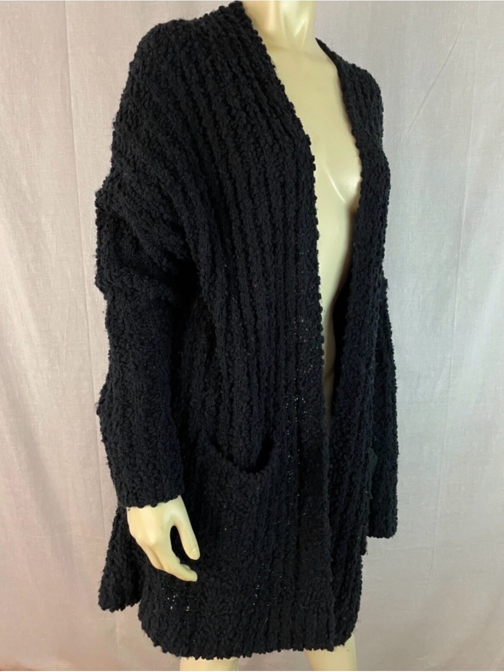 Young Fabulous & Broke Black Textured Open-Front Cardigan // Size M/L // EUC